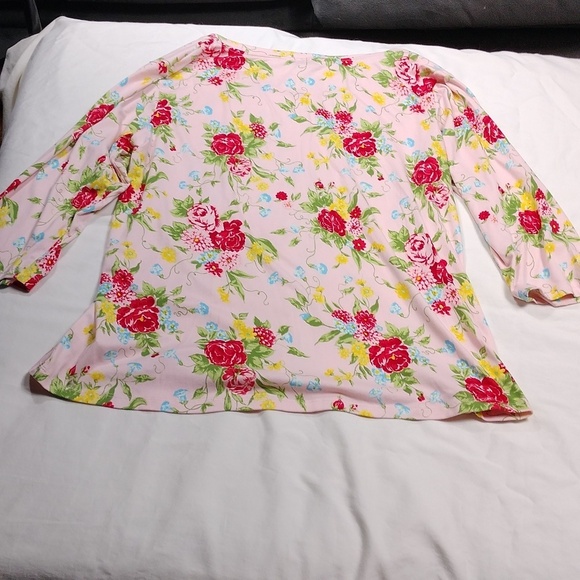 The Pioneer Woman Womens Floral Pink Top Size Large - Picture 7 of 9